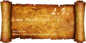 Lami Valéria névjegykártya